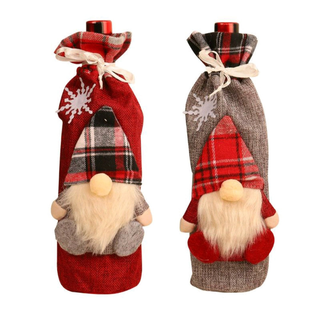 Christmas - Gnome Wine Bags