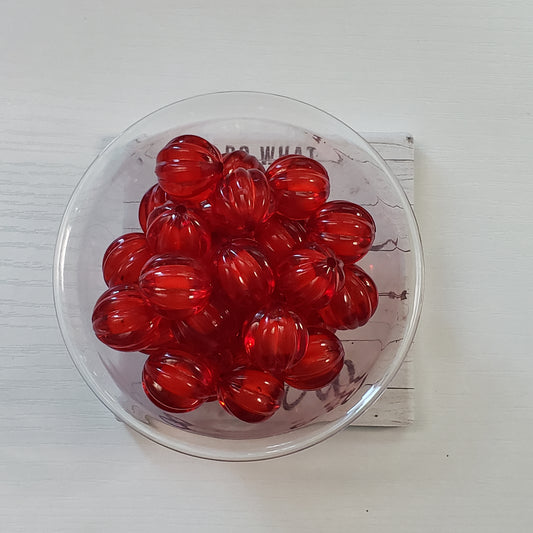 20mm Pumpkin Acrylic Red Bead