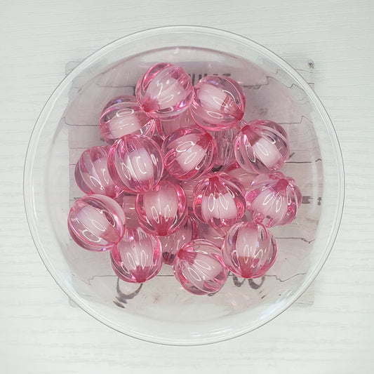 20mm Pumpkin Acrylic Pink Bead