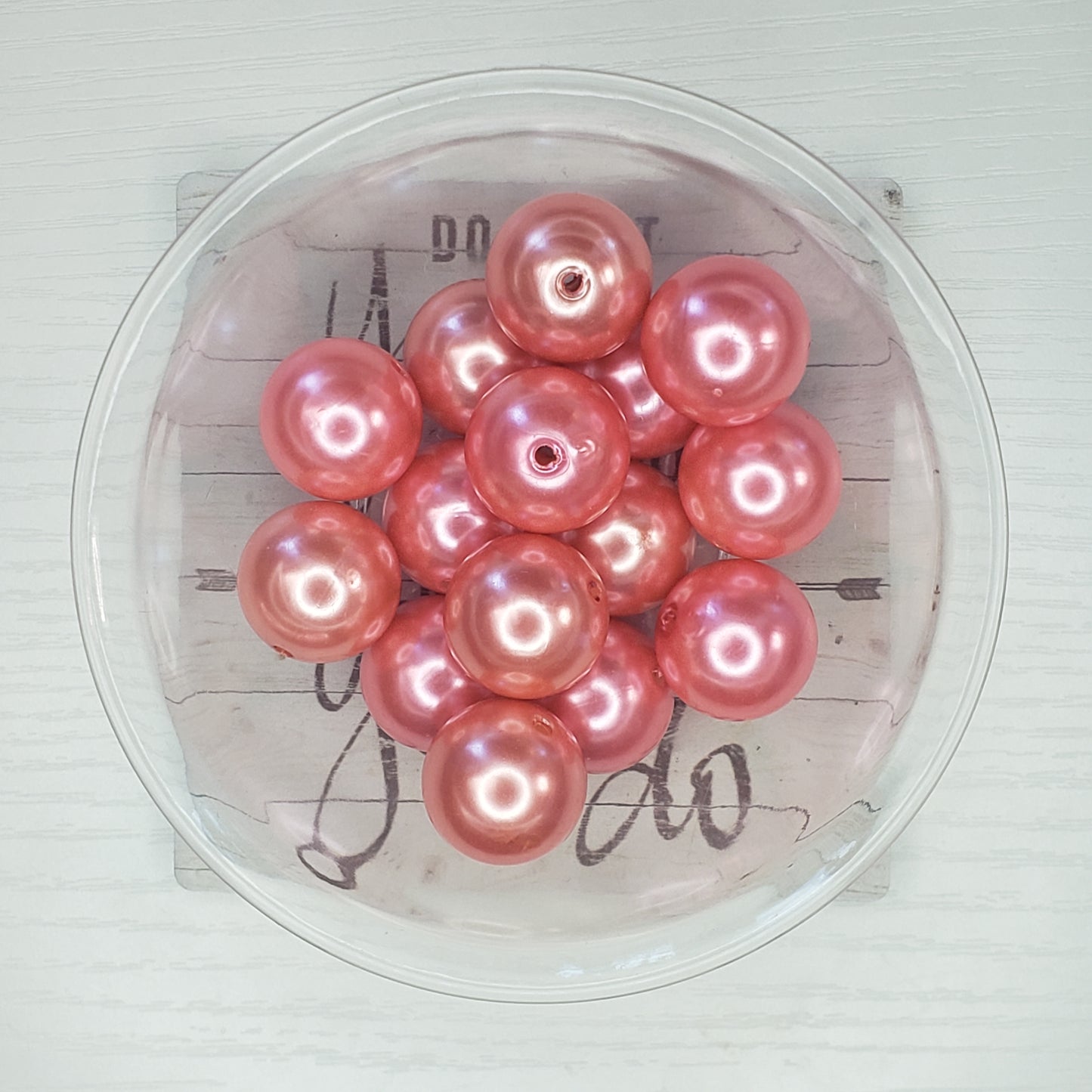 20mm Solid Acrylic Pink Shiney Bead