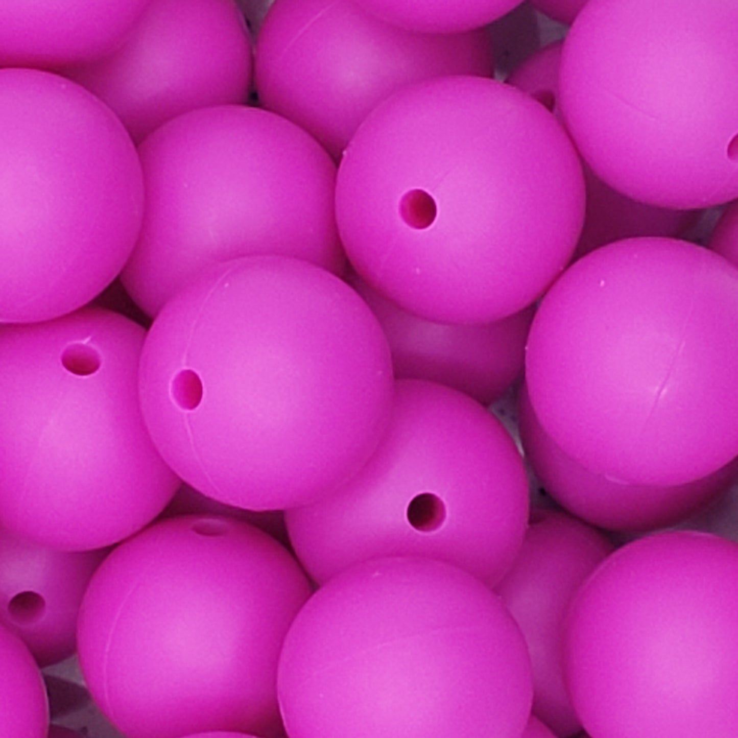 15mm Solid Fuchsia Silicone Bead