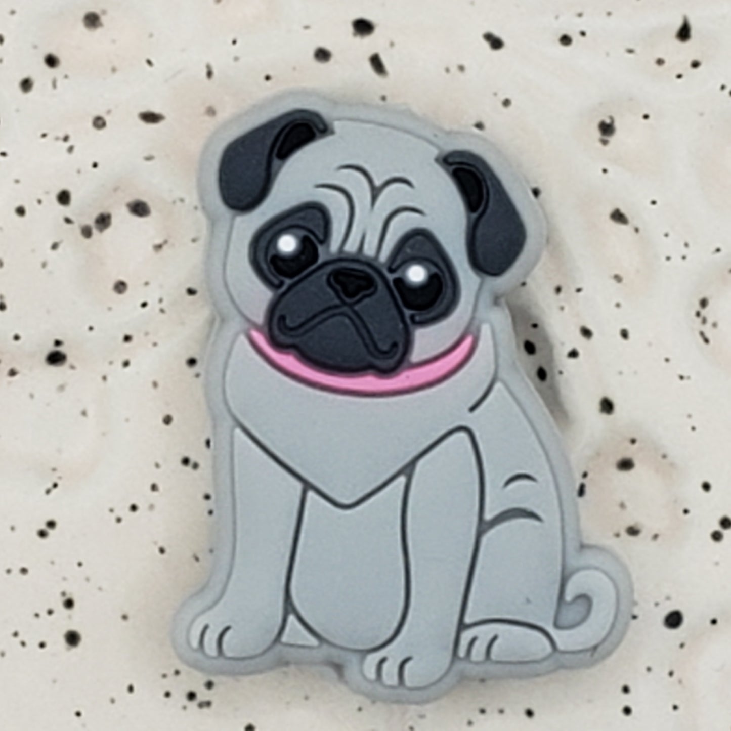 Animal - Dog - Pug Gray Silicone Focal