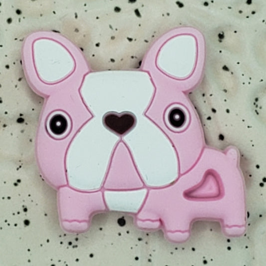 Animal - Dog - Frenchie Bulldog Pink Silicone Focal