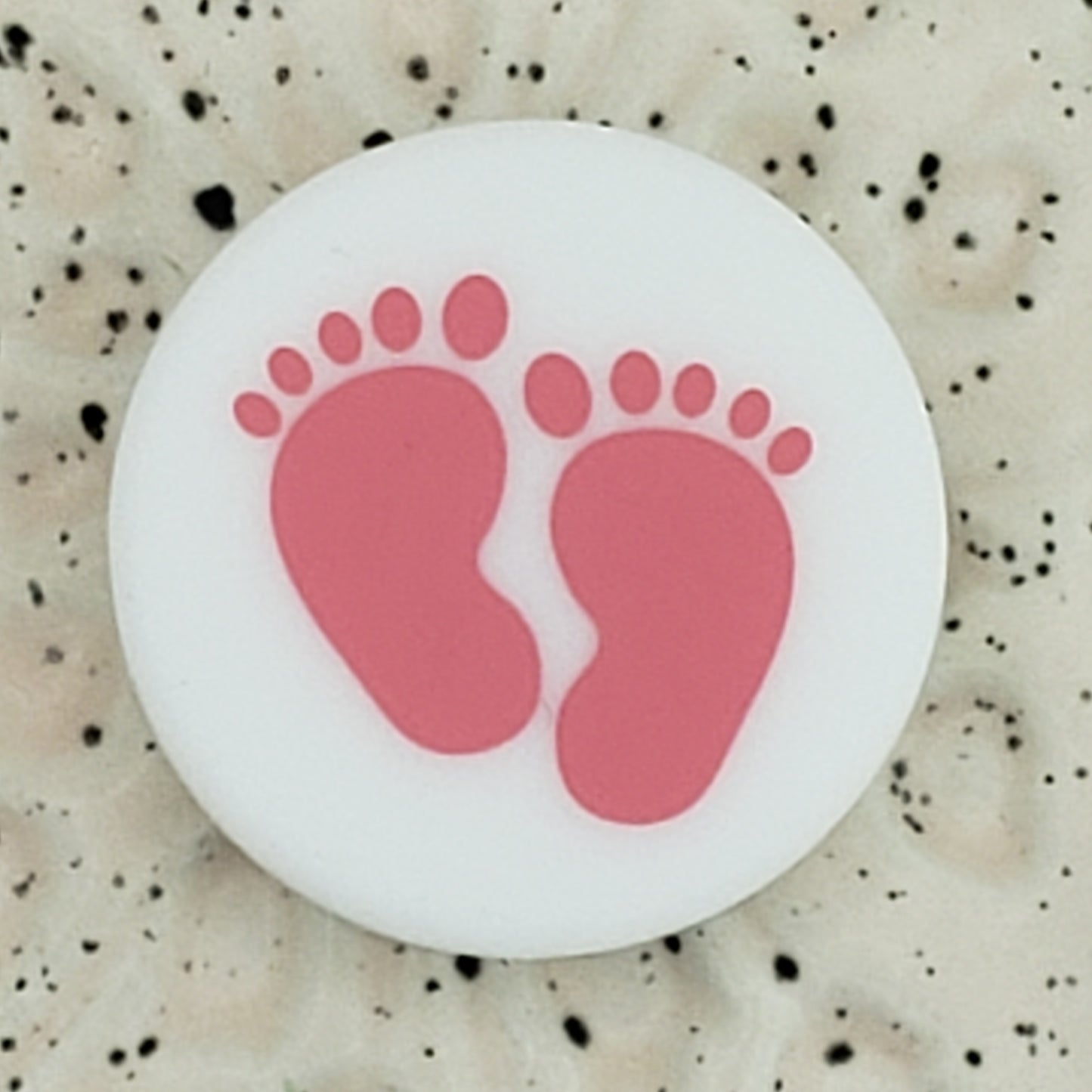 Baby - Feet Pink Printed Silicone Focal