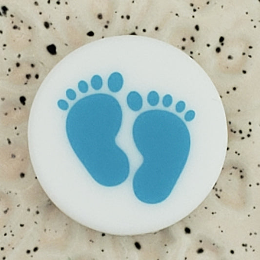 Baby - Feet Blue Printed Silicone Focal