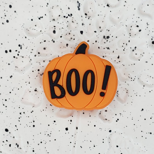 Halloween - Boo Pumpkin Silicone Focal