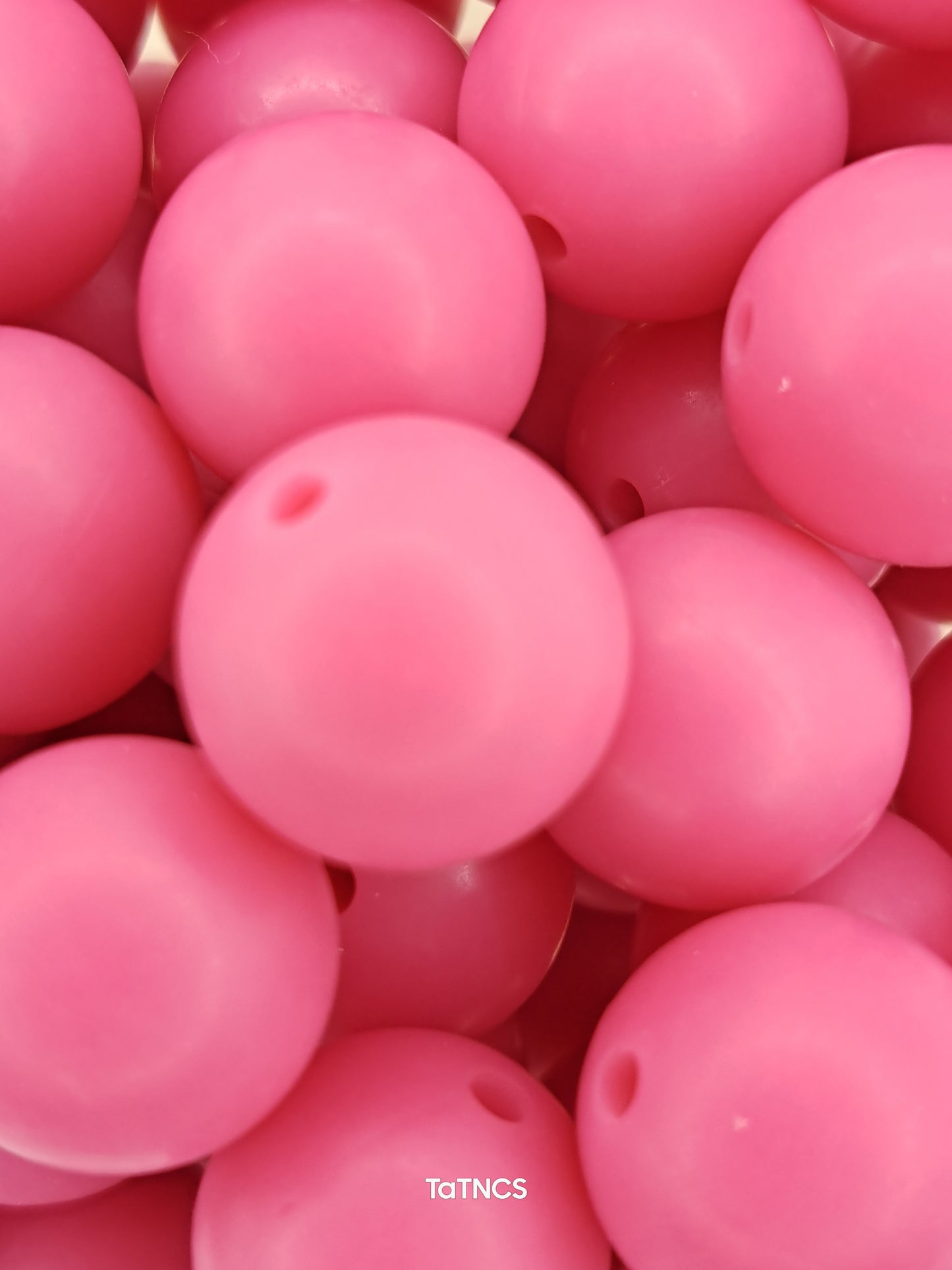 15mm Solid Pink Raspberry Silicone Bead