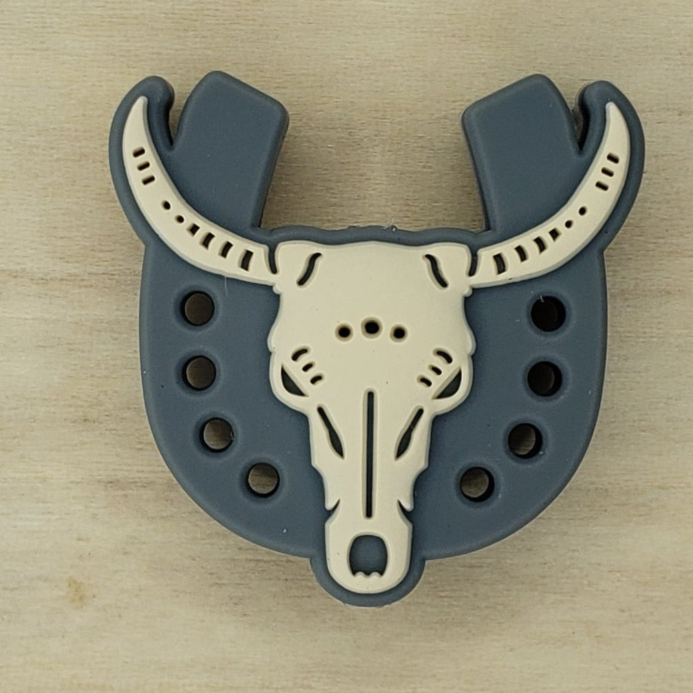 Country - Bull Horseshoe Ivory Silicone Focal