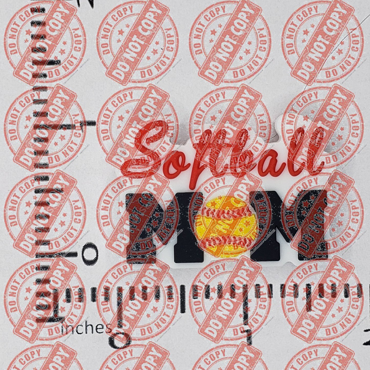 Mom - Softball Mom Silicone Focal