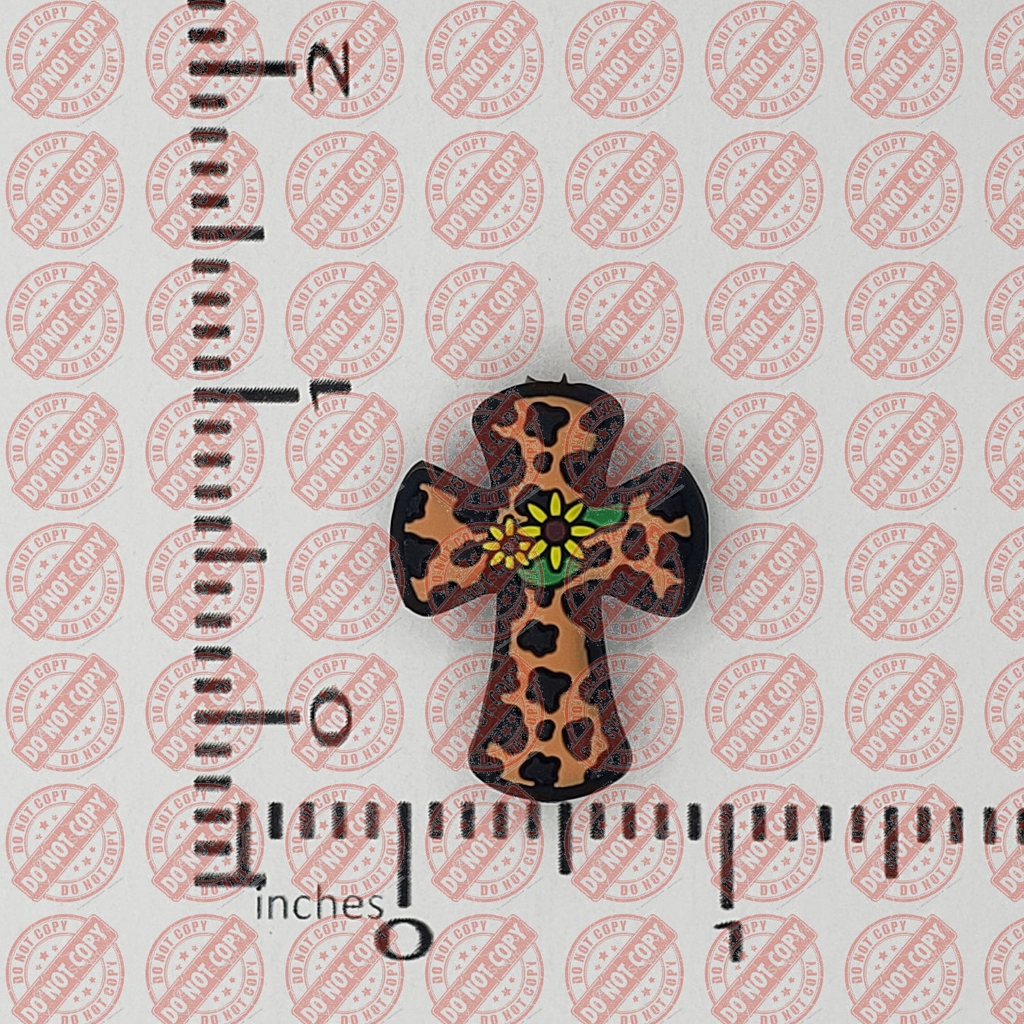 Faith -  Cross Tan Silicone Focal