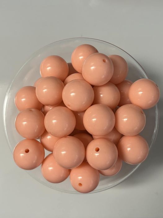 20mm Solid Acrylic Peach Bead