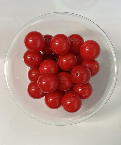 20mm Solid Acrylic Red Bead