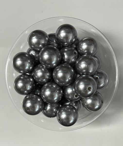 20mm Solid Acrylic Gray Shiney Bead