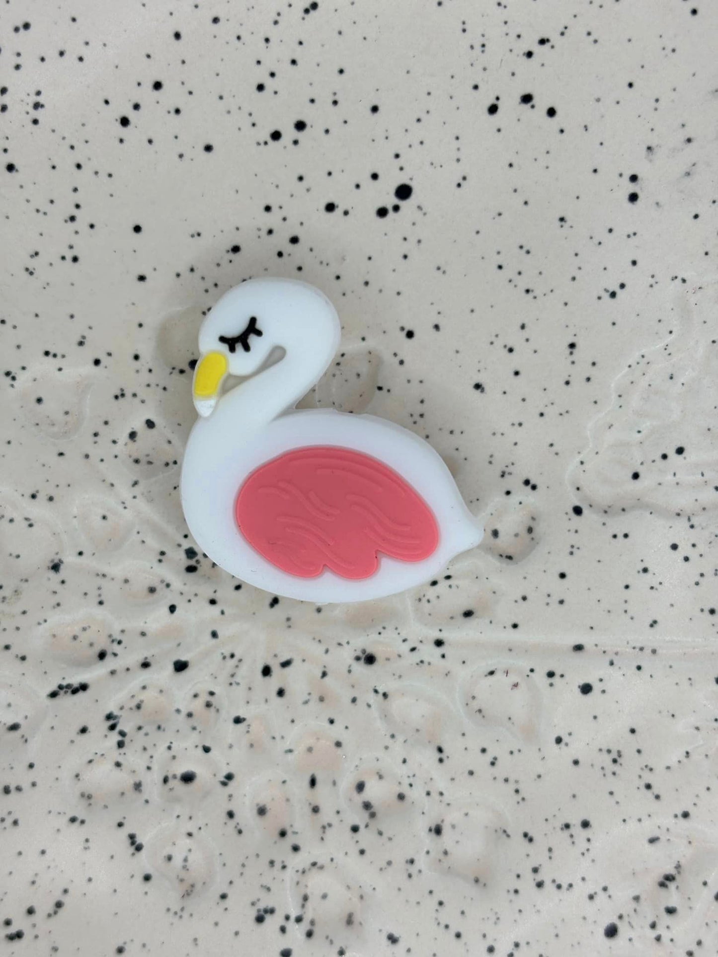 Swan / Flamingo  White Silicone Focal