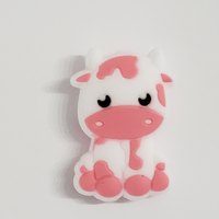 Animal - Cow Baby Pink Silicone Focal