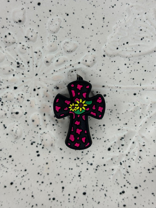 Faith - Cross Pink Silicone Focal