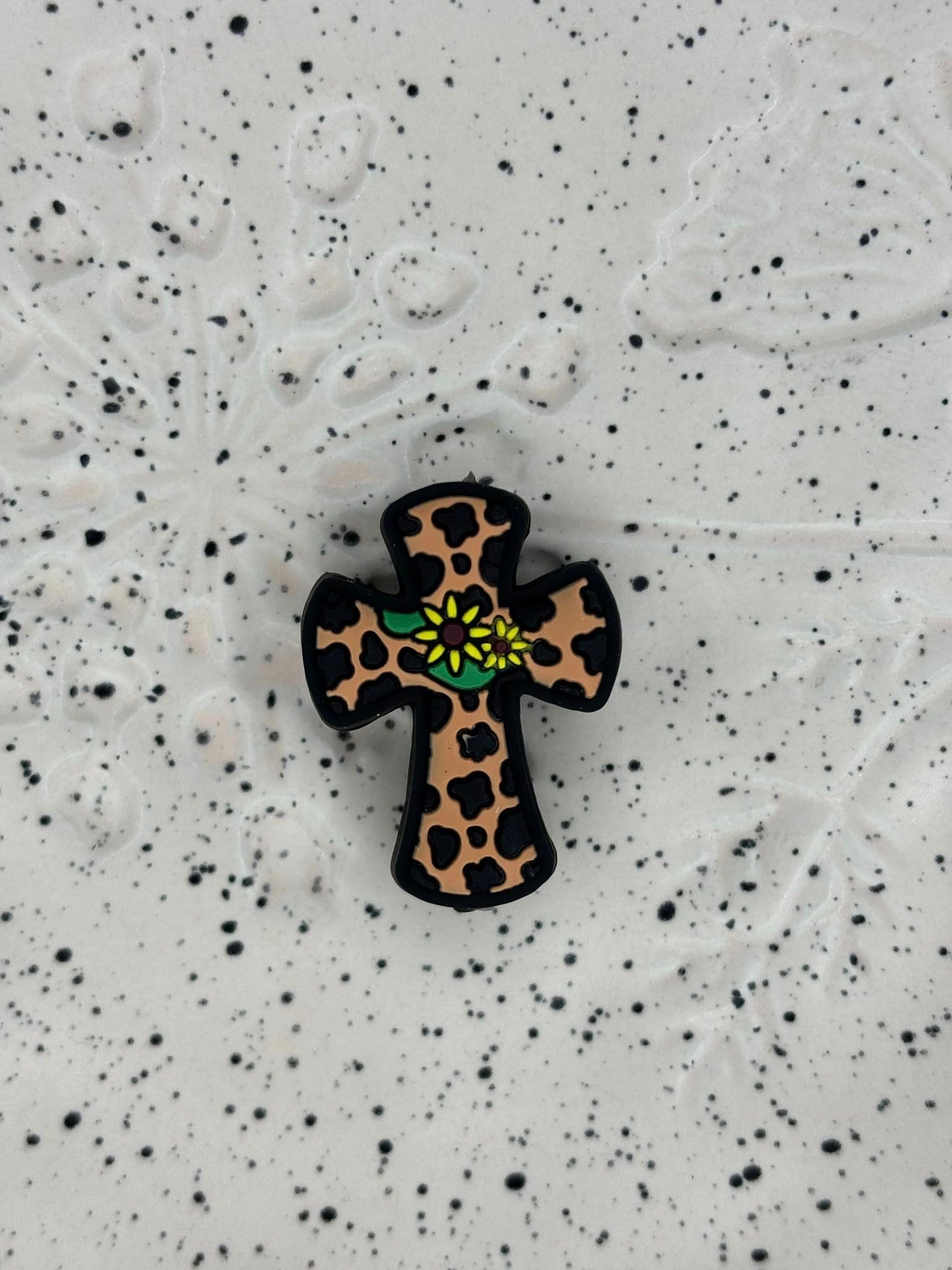 Faith -  Cross Tan Silicone Focal