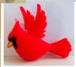 Animal - Bird - Cardinal - 3D Silicone Focal