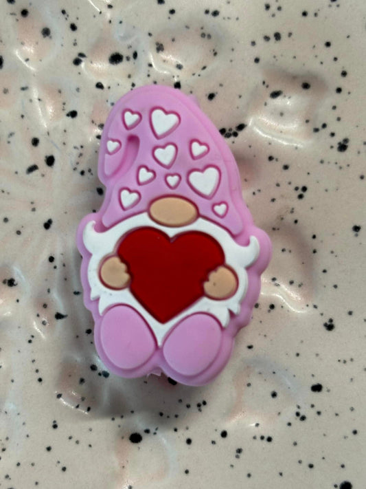 Mystical - Gnome Valentine Pink Silicone Focal