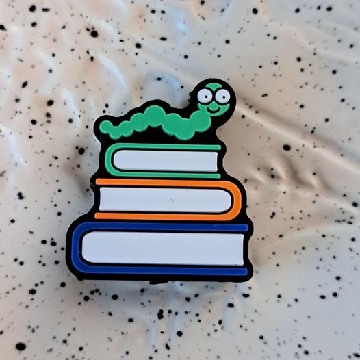 School - Worm and Books Silicone Focal