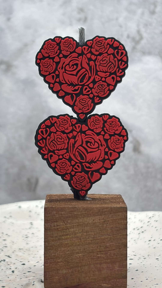 Valentine - Red Roses Heart  Silicone Focal