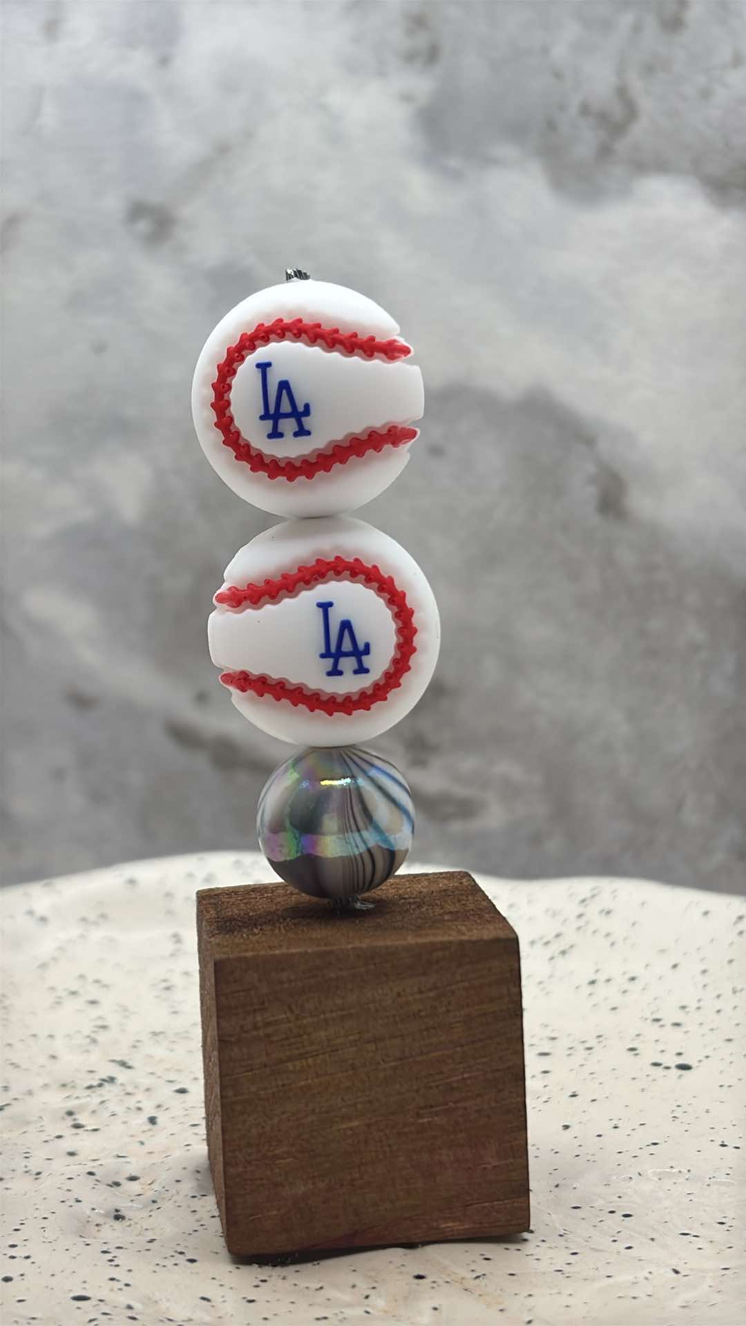 Baseball - LA Dodgers - 3D Baseball 20mm Silicone Focal