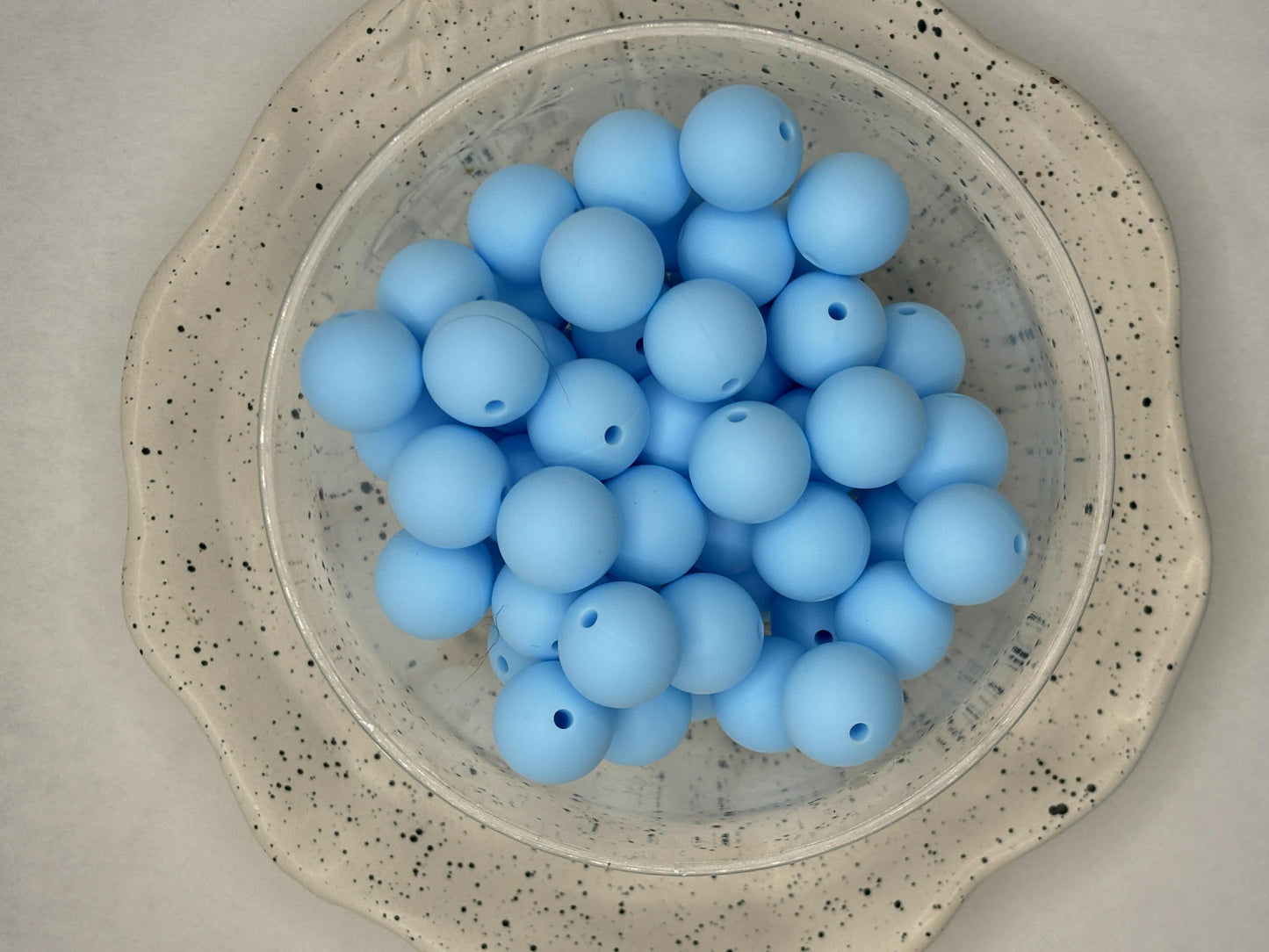 15mm Solid Baby Blue Silicone Bead