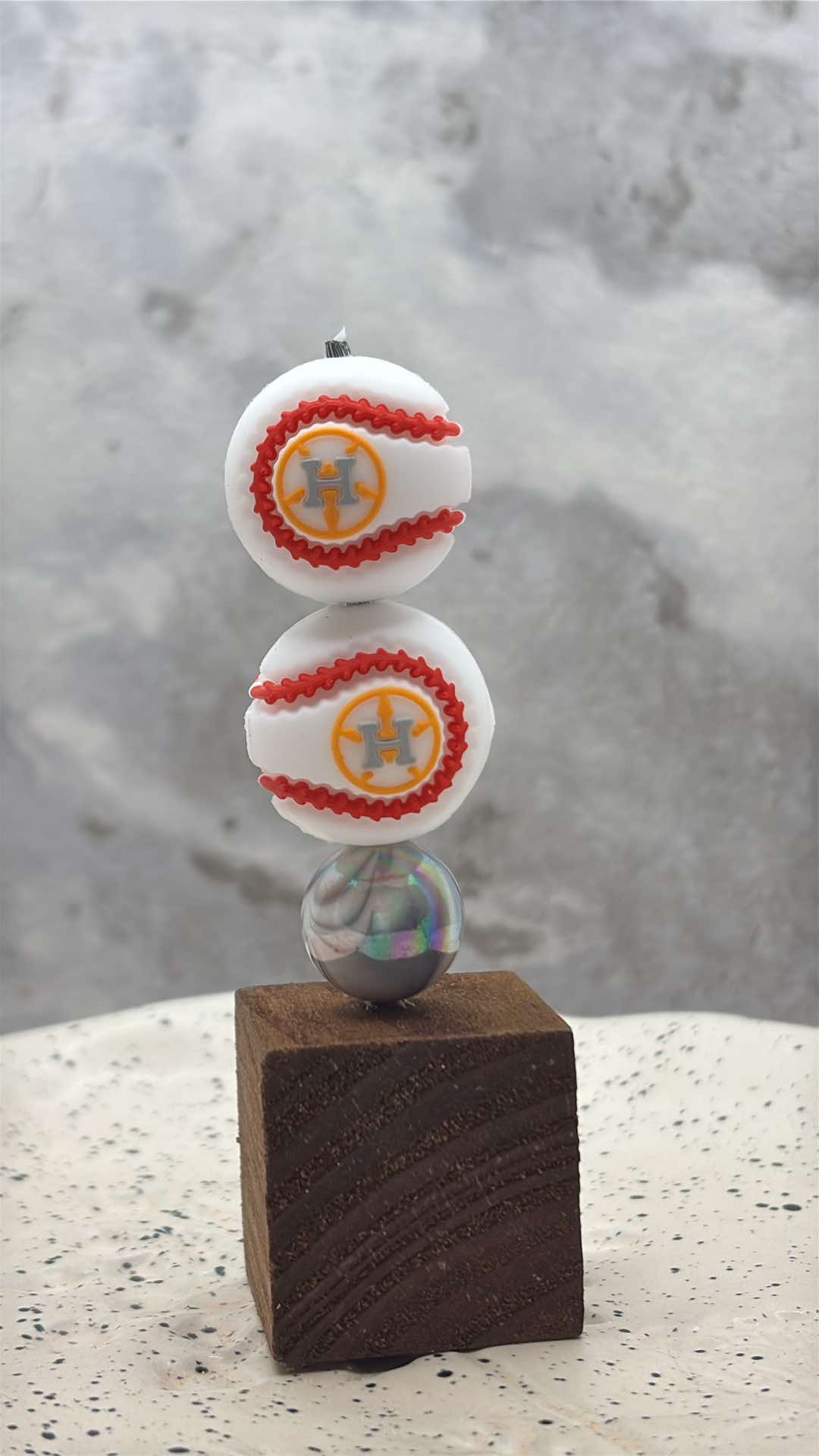 Baseball - Houston Astros - 3D Baseball 20mm Silicone Focal