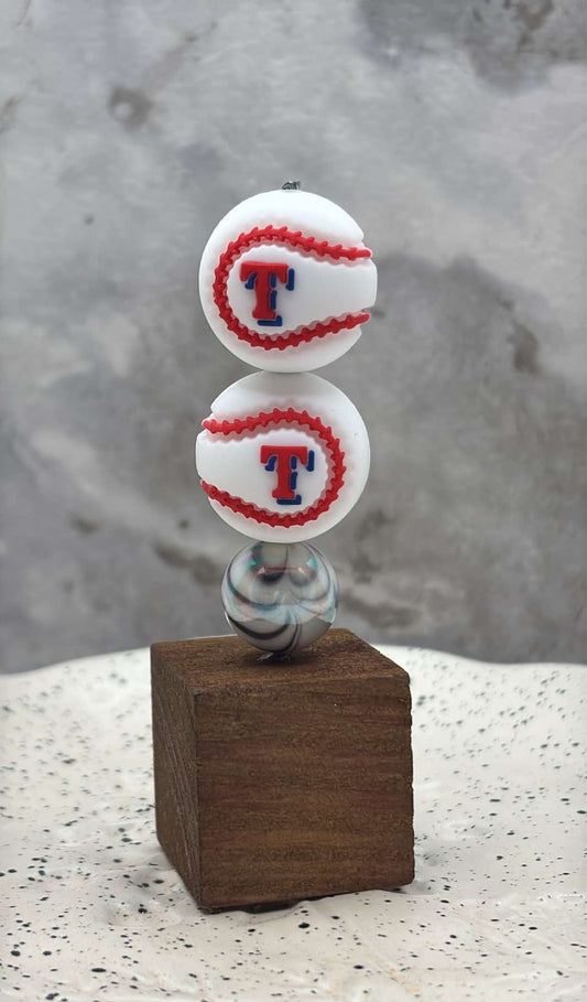 Baseball - Texas Rangers - 3D Baseball 20mm Silicone Focal