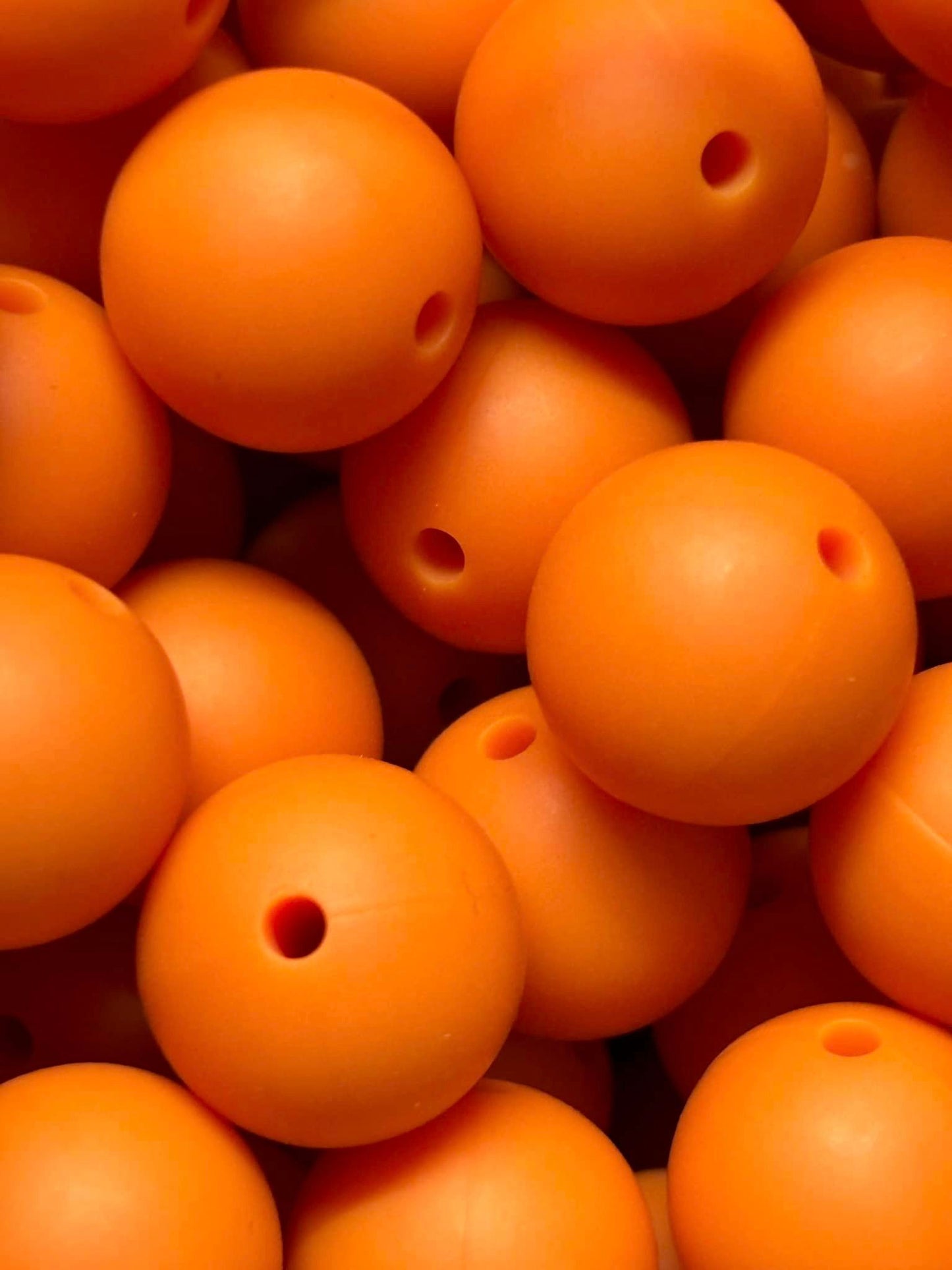 15mm Solid Orange Burnt Silicone Bead