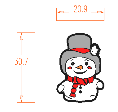 Christmas - Snowman Silicone Focal