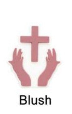 Faith - Cross in Hands Blush Silicone Focal