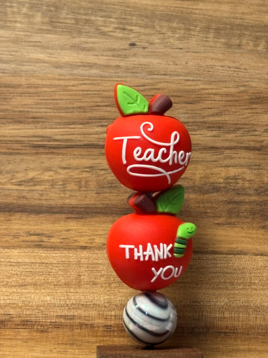 School - Teacher 3D Apple Silicone Focal