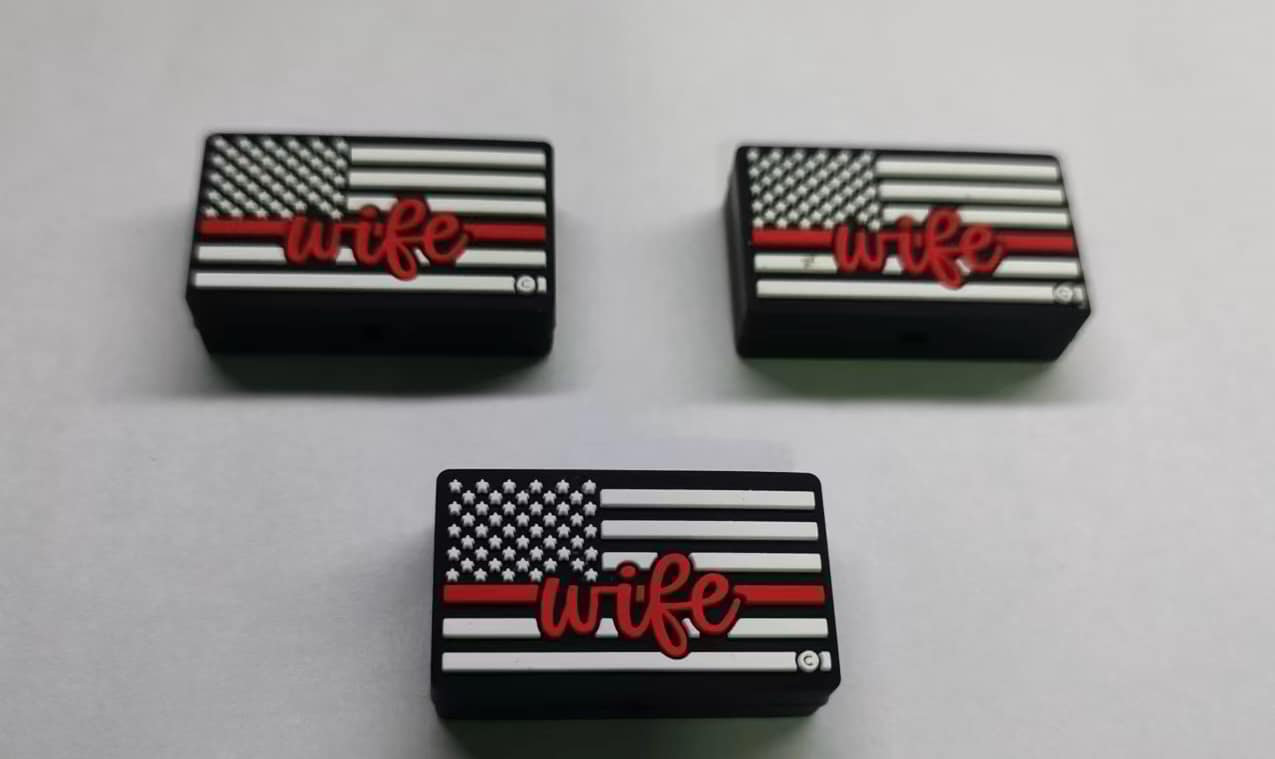 Profession - Fire - Firefighter Wife Flag Silicone Focal Exclusive