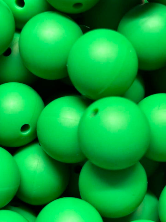 15mm Solid Green HerbaLife Silicone Bead