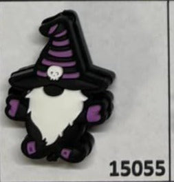 Mystical - Gnome - Halloween  with Purple and Black Witch Hat Silicone