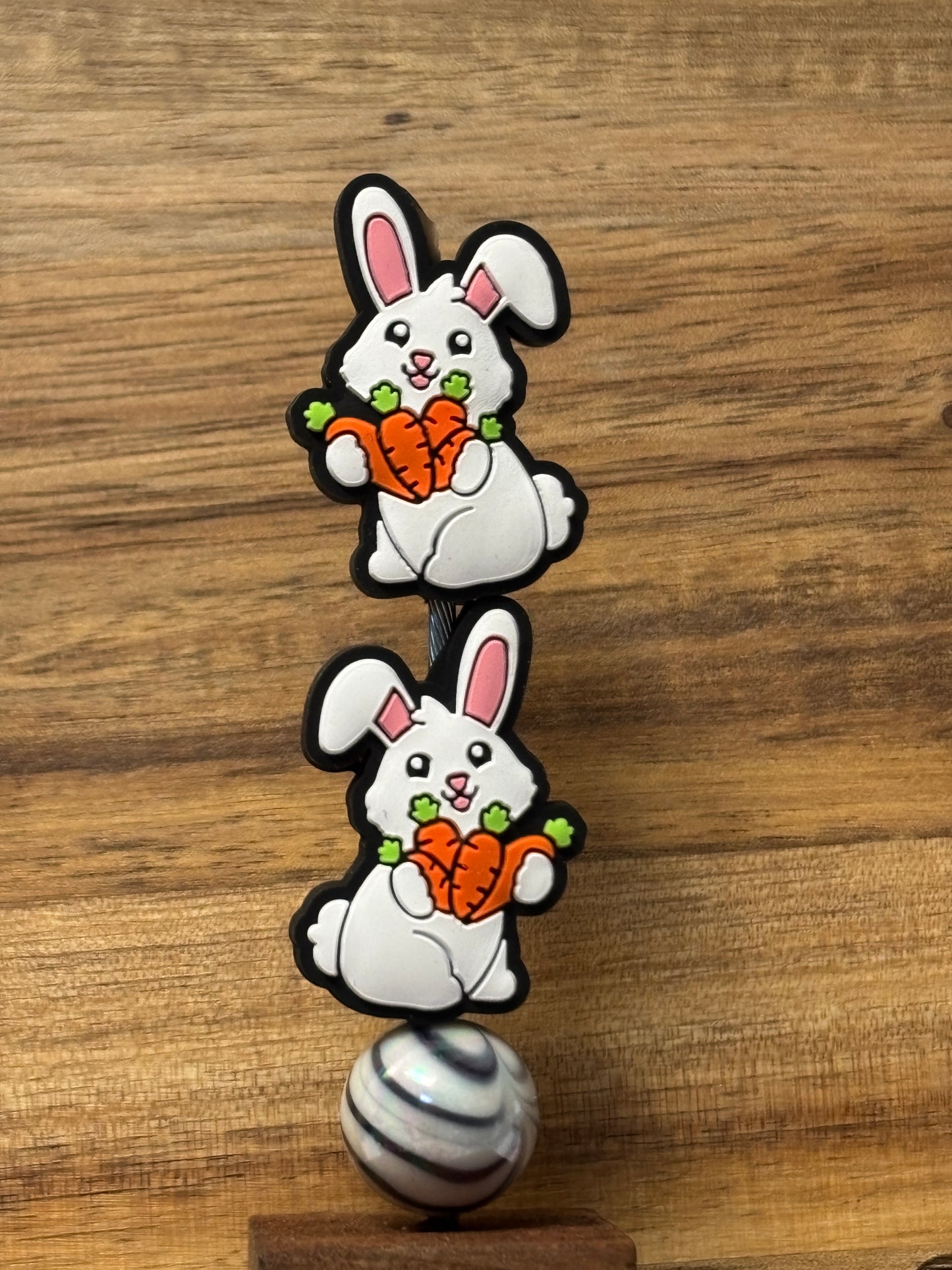 Easter - Bunny with Carrots Silicone Focal