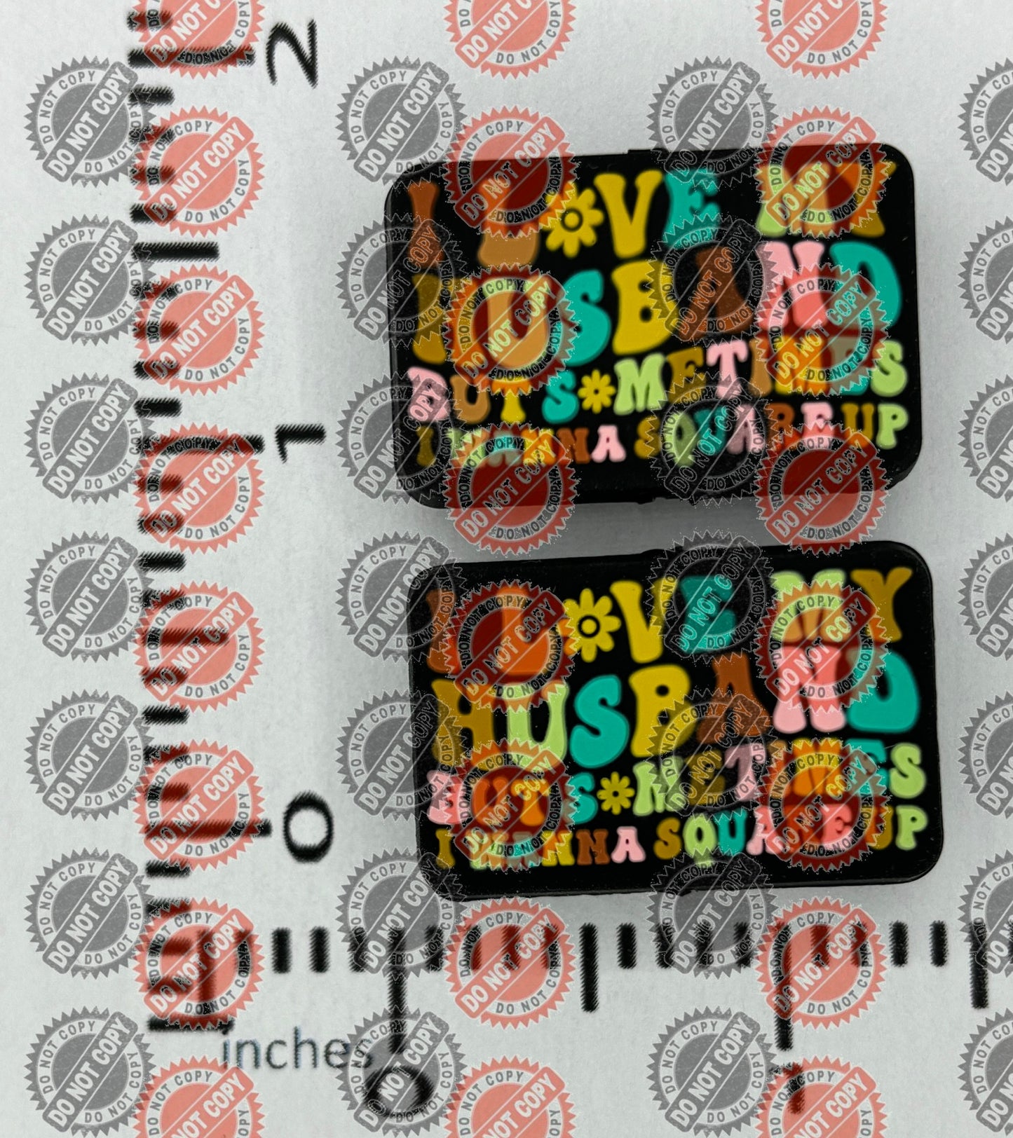 Saying - I love my Husband Beadable PVC Focal - Bead Sister Exclusive