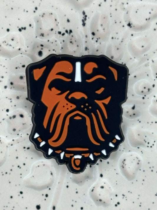 Football - Cleveland Browns Dog Silicone Focal - Bead Sister Collab