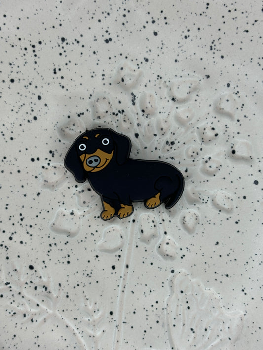 Animal - Dog - Dachshund Black Silicone Focal