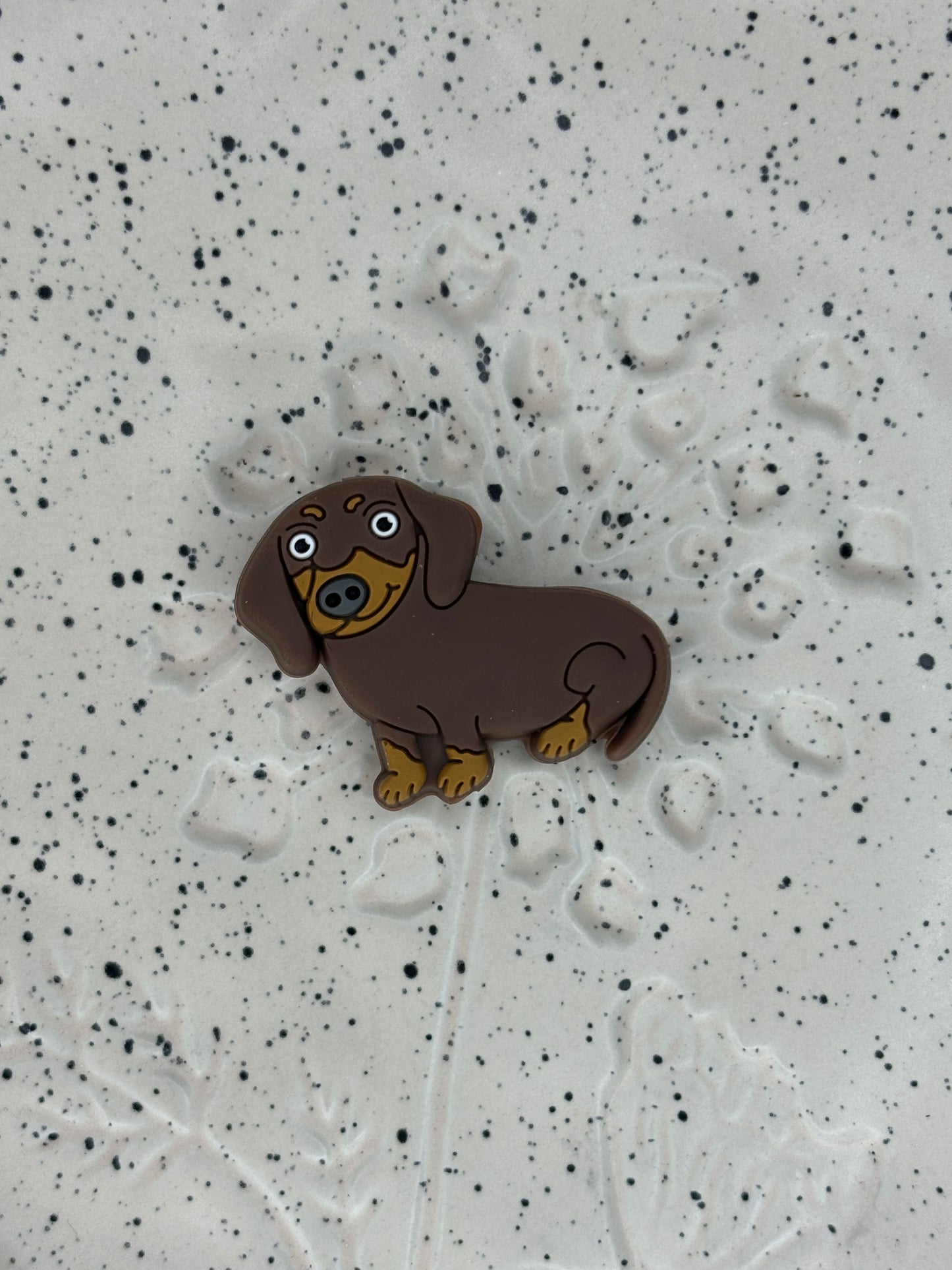 Animal - Dog - Dachshund Brown Silicone Focal