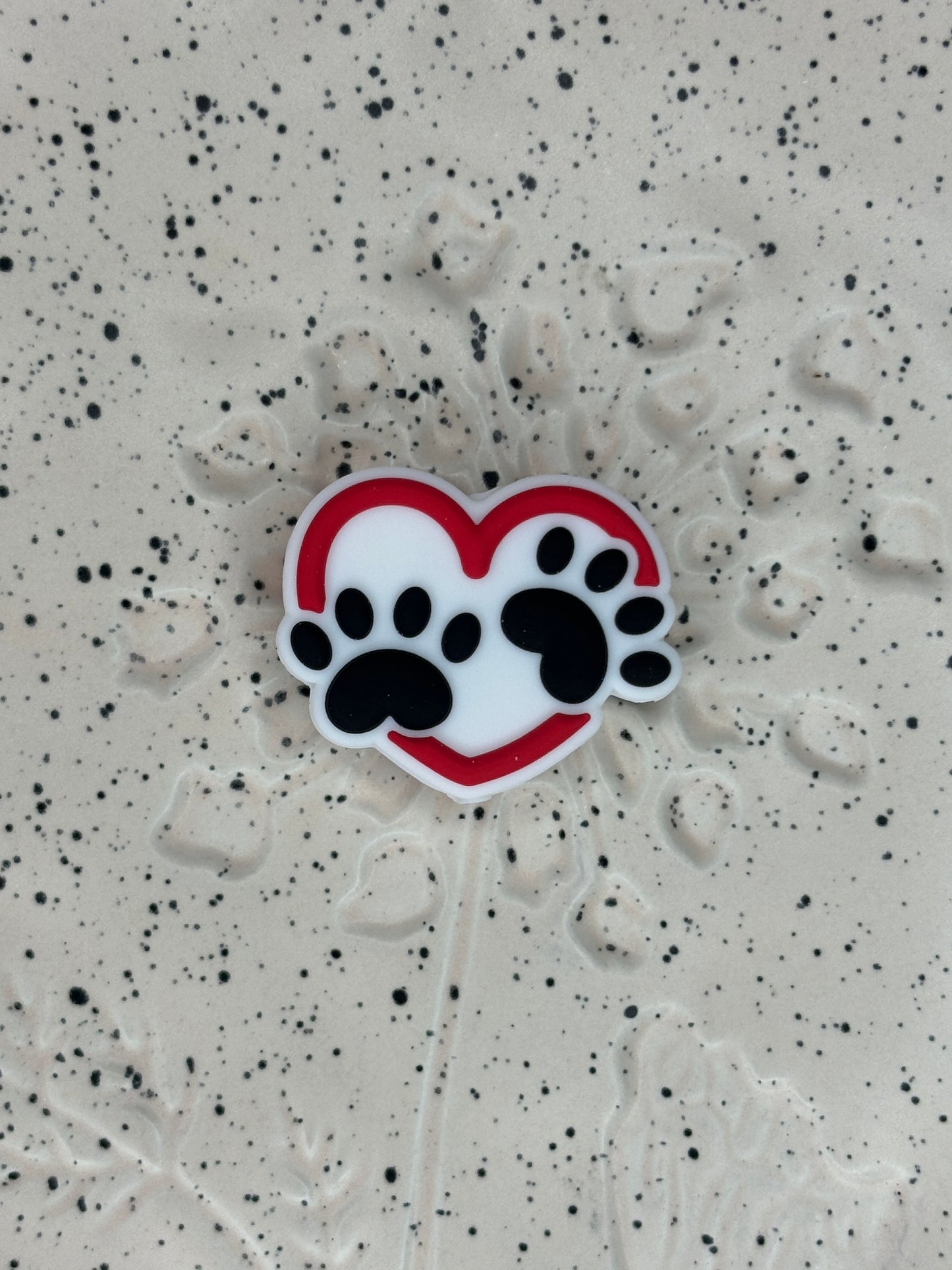 Animal - Dog - Heart Paw Silicone Focal