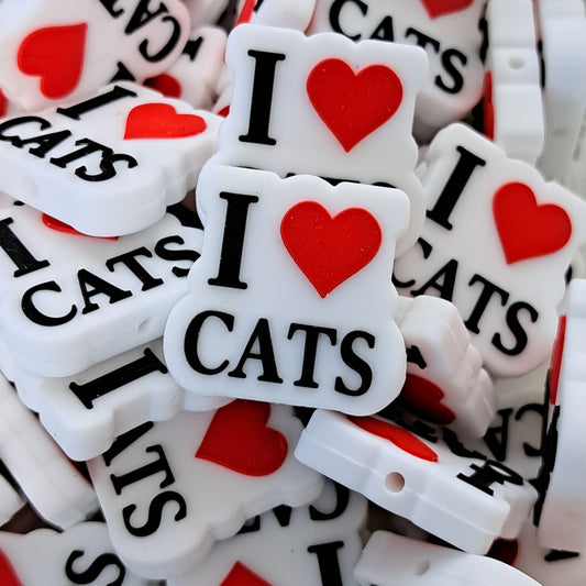 Animal - Cat - I Love Cats Silicone Focal