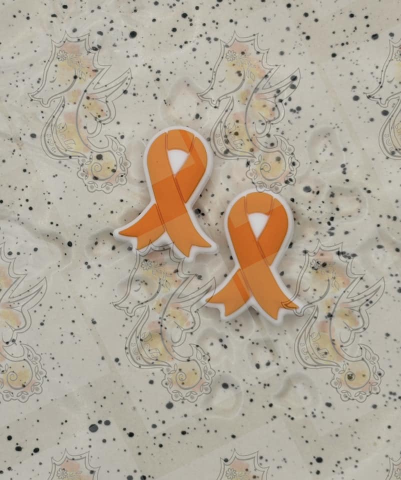 Awareness - Orange Awareness Ribbon Silicone Focal