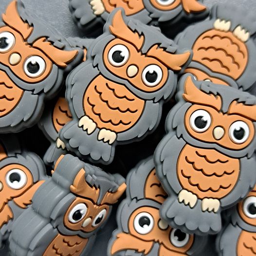 Animal - Owl Gray Silicone Focal