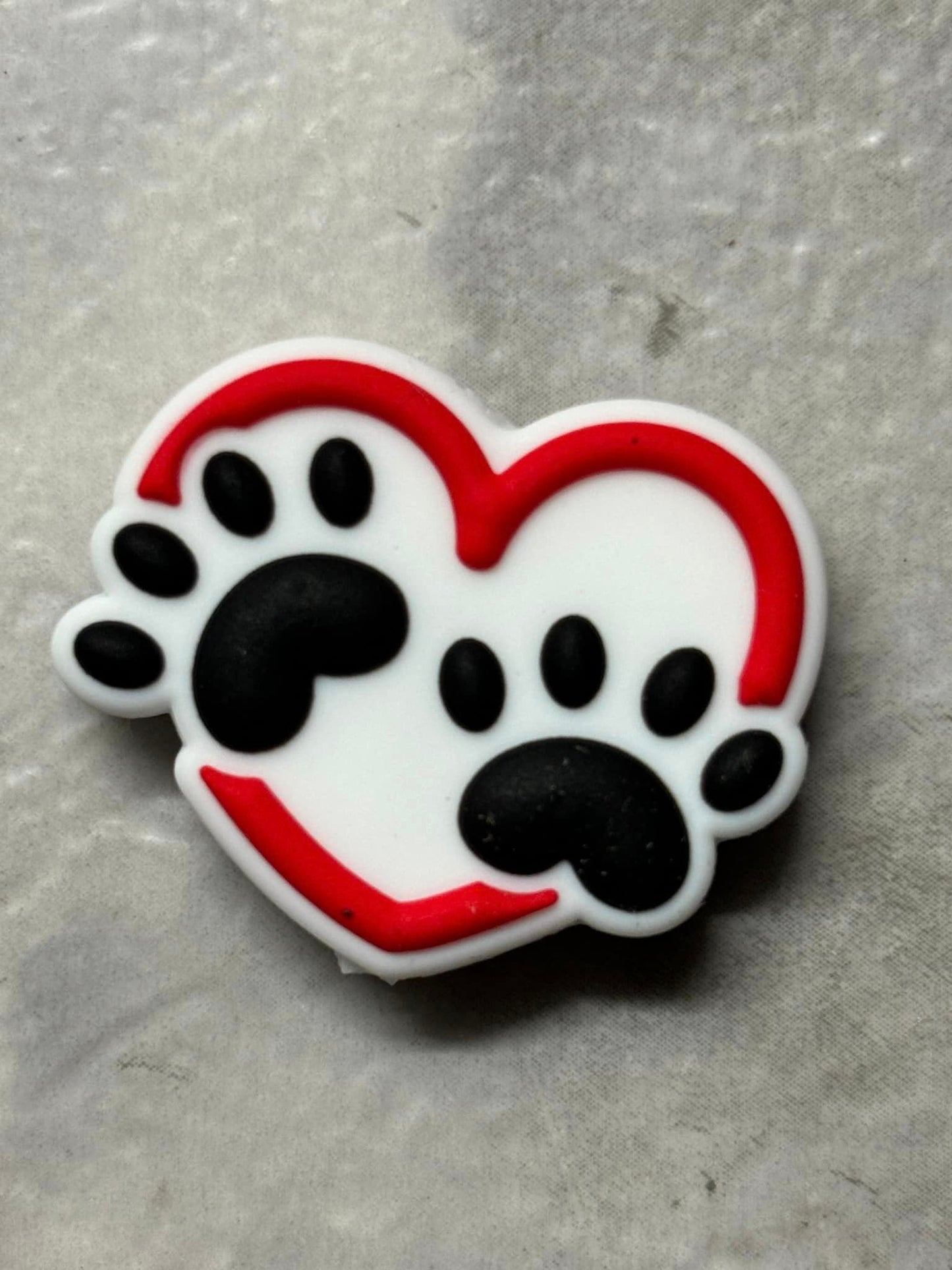 Animal - Dog - Heart Paw Silicone Focal