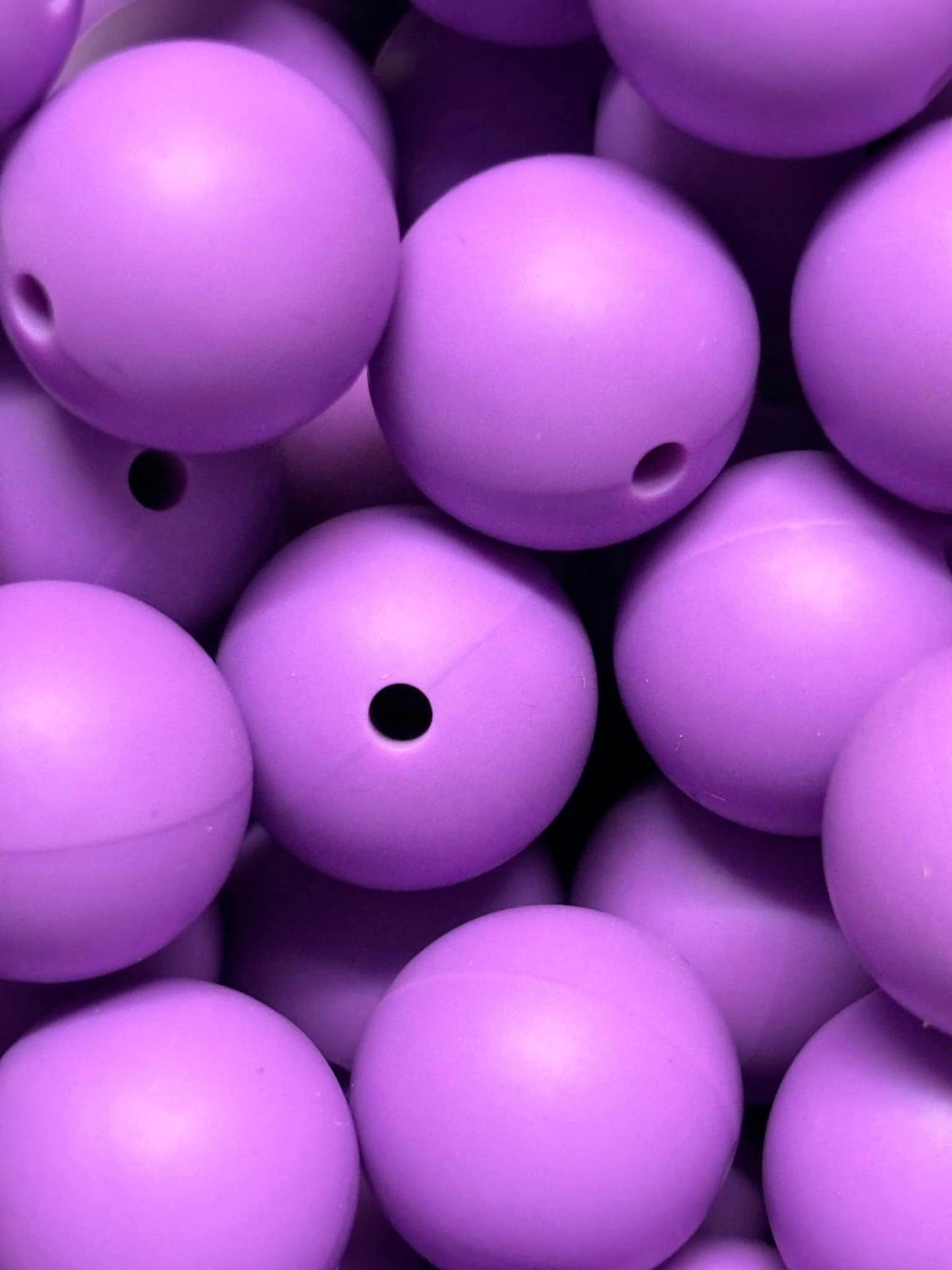 15mm Solid Purple Silicone Bead