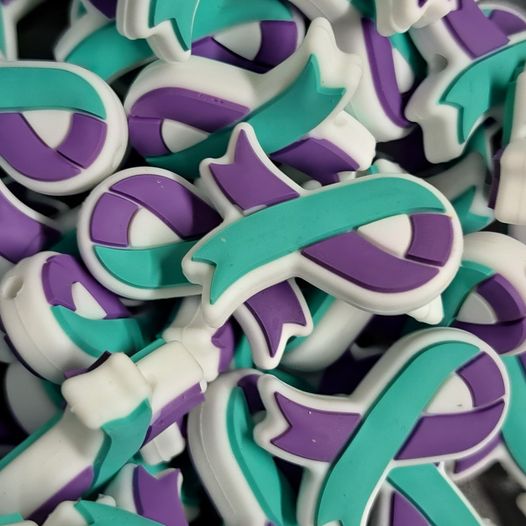 Awareness - Suicide Teal and Purple Awareness Ribbon