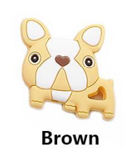 Animal - Dog - Frenchie Bulldog Tan Silicone Focal