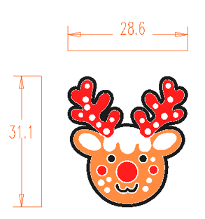 Christmas - Reindeer Silicone Focal